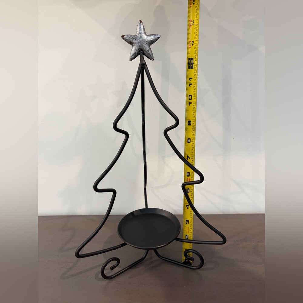 Longaberger wrought iron Christmas tree candle holder